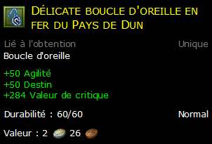 Délicate boucle d'oreille en fer du Pays de Dun