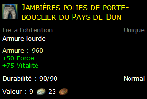 Jambières polies de porte-bouclier du Pays de Dun