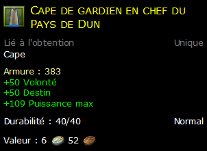 Cape de gardien en chef du Pays de Dun