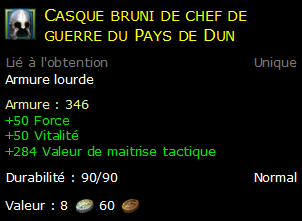 Casque bruni de chef de guerre du Pays de Dun