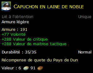 Capuchon en laine de noble