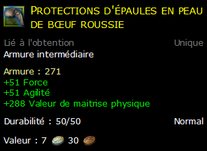 Protections d'épaules en peau de bœuf roussie