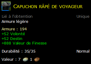 Capuchon râpé de voyageur