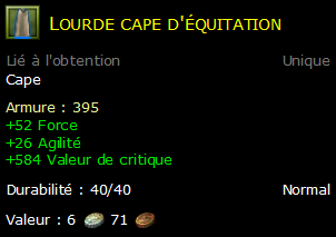 Lourde cape d'équitation