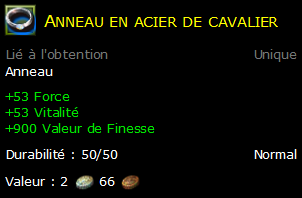 Anneau en acier de cavalier