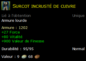 Surcot incrusté de cuivre