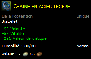 Chaine en acier légère