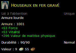 Houseaux en fer gravé