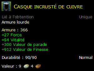 Casque incrusté de cuivre