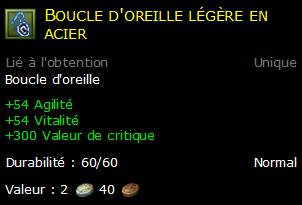 Boucle d'oreille légère en acier