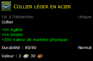 Collier léger en acier