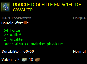 Boucle d'oreille en acier de cavalier