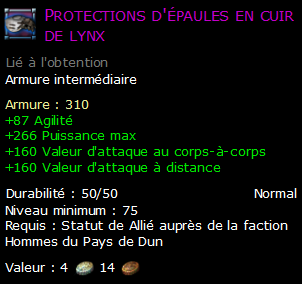 Protections d'épaules en cuir de lynx