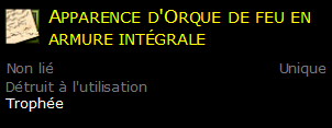 Apparence d'Orque de feu en armure intégrale