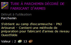 Tube à parchemin décoré de fabricant d'armes