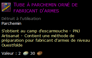 Tube à parchemin orné de fabricant d'armes