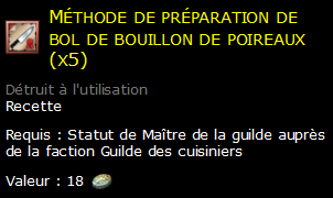 Méthode de préparation de bol de bouillon de poireaux (x5)