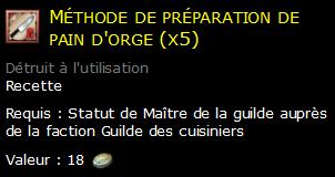 Méthode de préparation de pain d'orge (x5)