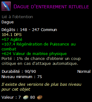 Dague d'enterrement rituelle