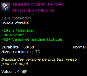 Boucle d'oreille des mystères oubliés