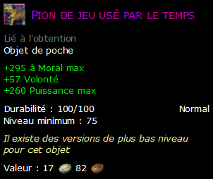 Pion de jeu usé par le temps