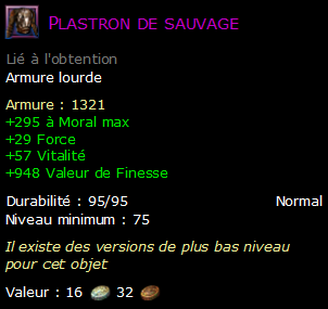 Plastron de sauvage