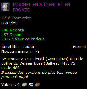 Poignet en argent et en bronze