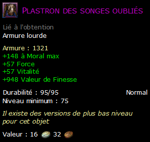 Plastron des songes oubliés