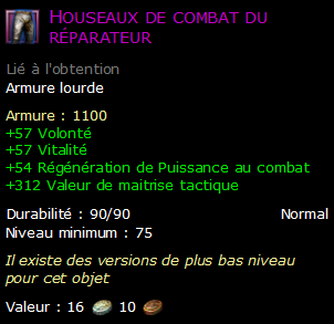 Houseaux de combat du réparateur