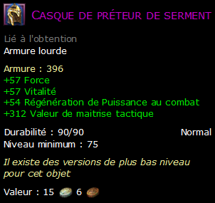 Casque de préteur de serment