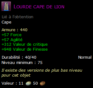 Lourde cape de lion