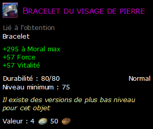 Bracelet du visage de pierre