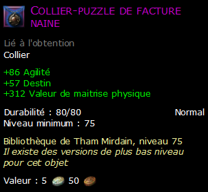 Collier-puzzle de facture naine