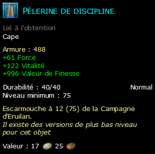 Pélerine de discipline