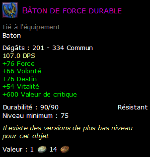 Bâton de force durable