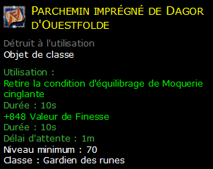 Parchemin imprégné de Dagor d'Ouestfolde