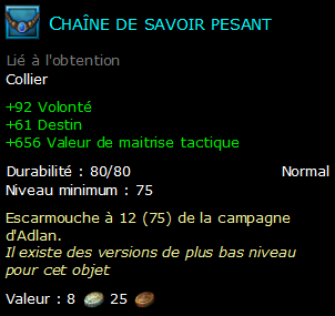 Chaîne de savoir pesant