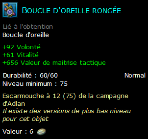 Boucle d'oreille rongée