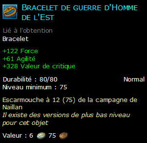 Bracelet de guerre d'Homme de l'Est