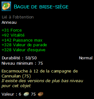 Bague de brise-siège