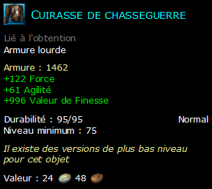 Cuirasse de chasseguerre