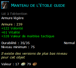 Manteau de l'étoile guide