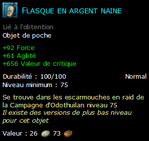 Flasque en argent naine