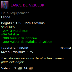 Lance de vigueur