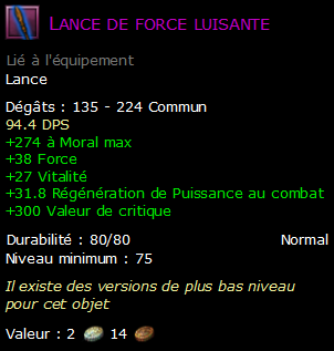 Lance de force luisante