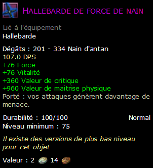 Hallebarde de force de nain