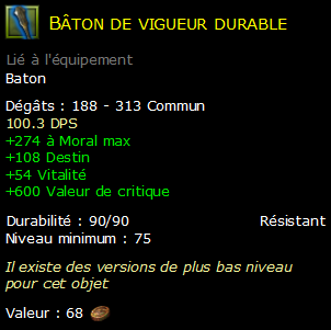 Bâton de vigueur durable