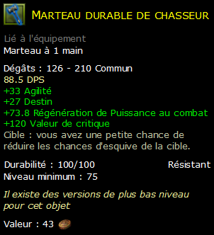 Marteau durable de chasseur