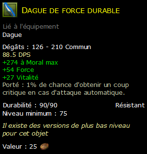 Dague de force durable