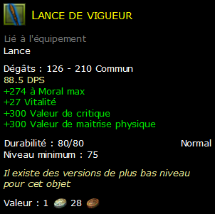 Lance de vigueur